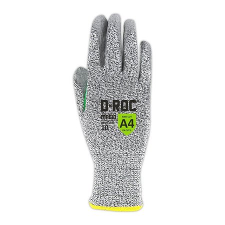 Magid DROC GPD534RT Polyurethane Palm Coated Work Glove with Reinforced Thumb Saddle  Cut Level A4 GPD534RT-10